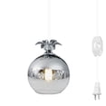 thumbnail image 1 of Kiven Plug-in Pendant with Dimmable Light Cord (15ft), Glass Shade Hanging Office Pendant, Bulb Not Included - 1 Piece (White), 1 of 6