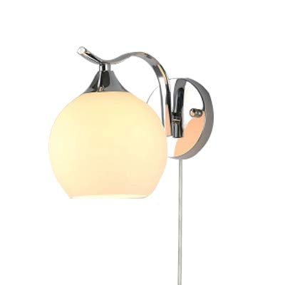 Kiven Plug in Wall Sconce Clean modern Chrom and opal glass wall lamp Modern sconce Plug in wall sconce Soft wired light