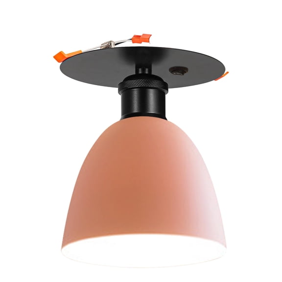 Kiven RV Boat Recessed Ceiling Light, 12V Led Light with ON/OFF Switch and E26 Socket,Pink Modern 3000K/Warm White 6W Aluminum Interior Lighting for Under Cabinet Camper Van RV Motorhome TB1649