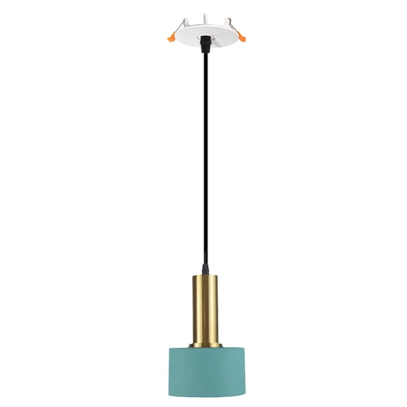 Kiven Recessed Ceiling Light, 1-Light Modern Style Recessed Downlight with Green Iron Lampshade, Adjustable Pendant Lighting for Bedroom Kitchen Island Home