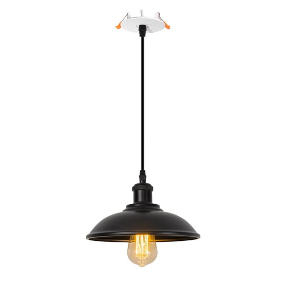Kiven Recessed Ceiling Light, 1-Light Modern Style Recessed Downlight with Iron Lampshade, Adjustable Pendant Lighting for Bedroom Kitchen Island Home