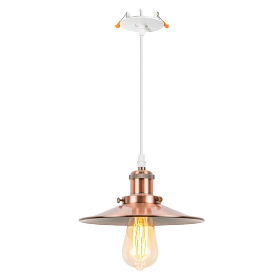 Kiven Recessed Ceiling Light, 1-Light Modern Style Recessed Downlight with Iron Lampshade, Adjustable Pendant Lighting for Bedroom Kitchen Island Home