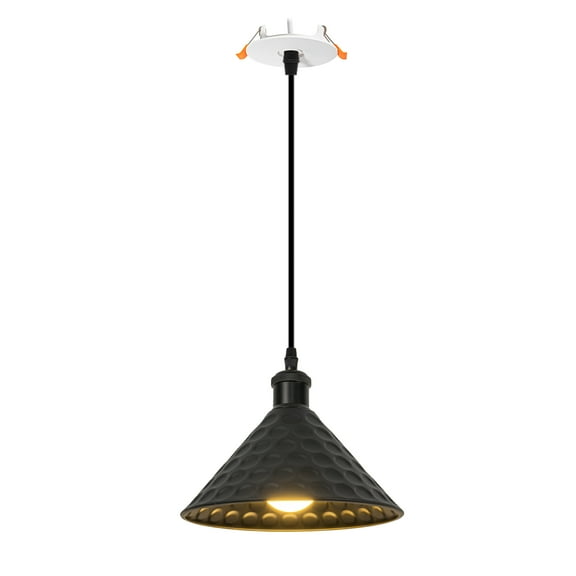 Kiven Recessed Ceiling Light, 1-Light Modern Style Recessed Downlight with Iron Lampshade, Adjustable Pendant Lighting for Bedroom Kitchen Island Home