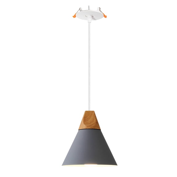 Kiven Recessed Ceiling Light, 1-Light Modern Style Recessed Downlight with Iron Lampshade, Adjustable Pendant Lighting for Bedroom Kitchen Island Home
