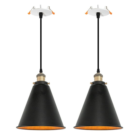 Kiven Recessed Ceiling Light, 2-Light Industrial Style Recessed Downlight, Adjustable Pendant Lighting for Bedroom Kitchen Island Home,Bronze Finish