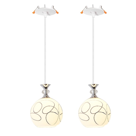 Kiven Recessed Ceiling Light, 2-Light Modern Style Recessed Downlight with Glass Lampshade, Adjustable Pendant Lighting for Bedroom Kitchen Island Home
