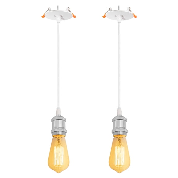 Kiven Recessed Ceiling Light, 2-Light Modern Style Recessed Downlight with E26 Socket, Adjustable Pendant Lighting for Bedroom Kitchen Home
