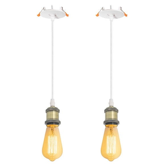 Kiven Recessed Ceiling Light, 2-Light Modern Style Recessed Downlight with E26 Socket, Adjustable Pendant Lighting for Bedroom Kitchen Home