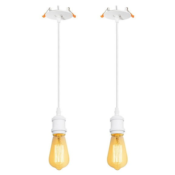 Kiven Recessed Ceiling Light, 2-Light Modern Style Recessed Downlight with E26 Socket, Adjustable Pendant Lighting for Bedroom Kitchen Home