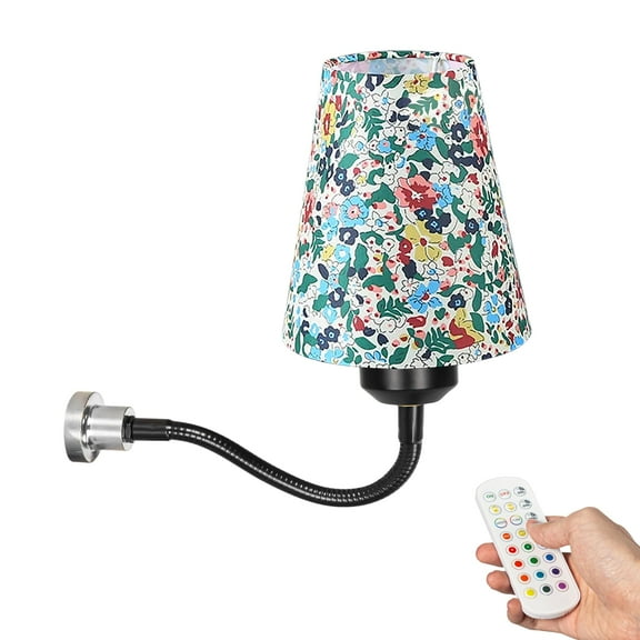 Kiven Rechargeable Magnetic Base Light, Cordless Magnetic Wall Light with 3 Color Modes,Dimmable Reading Lamp E26 Socket, Fabric Lampshade for Metal Shelf Hallway Office Bedside DZ0375-H