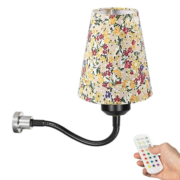 Kiven Rechargeable Magnetic Base Light, Cordless Magnetic Wall Light with 3 Color Modes,Dimmable Reading Lamp E26 Socket, Fabric Lampshade for Metal Shelf Hallway Office Bedside DZ0375-I