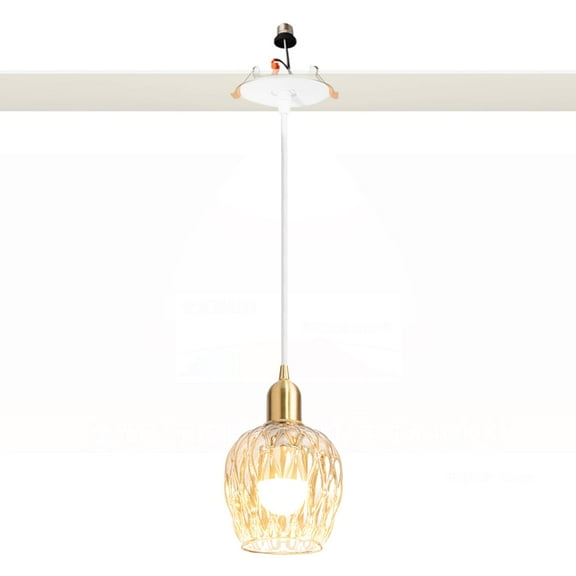 Kiven Retrofit Pendant Lighting for Recessed Lights with E26 Power Outlet Adapter, 4/5 Inch Replacement Conversion Kit, 1-Light Pendant Lighting Fixture for Hallway Kitchen,DZ0524