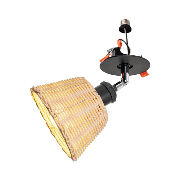 Kiven Retrofit Recessed Lighting with E26 Power Outlet Adapter, 4/5/6 Inch Replacement Conversion Kit Adjustable Angle,1-Light Farmhouse Pendant Lighting for Kitchen Home XDD777