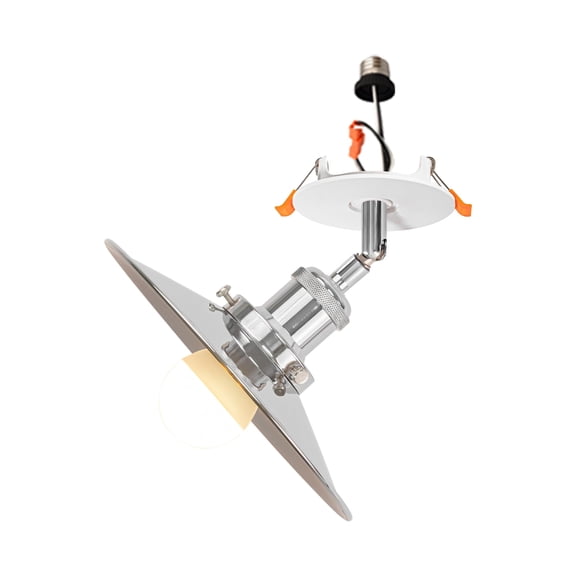 Kiven Retrofit Recessed Lighting with E26 Power Outlet Adapter, 4/5/6 Inch Replacement Conversion Kit Adjustable Angle,1-Light Farmhouse Pendant Lighting for Kitchen Home TB2773-SL