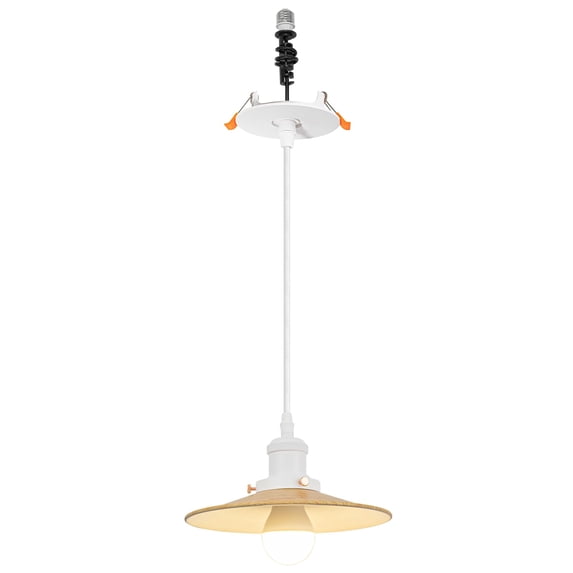 Kiven Retrofit Recessed Lighting with E26 Power Outlet Adapter, 4/5/6 Inch Replacement Conversion Kit Adjustable Height,1-Light Farmhouse Pendant Lighting for Home Kitchen Island TB2773-MW