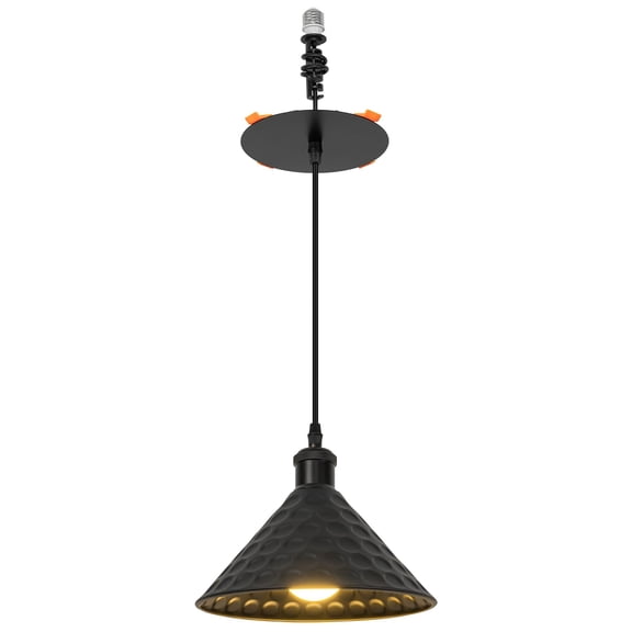 Kiven Retrofit Recessed Lighting with E26 Power Outlet Adapter, 4/5/6 Inch Replacement Conversion Kit Adjustable Height,1-Light Farmhouse Pendant Lighting for Home Kitchen Island TB2776-B
