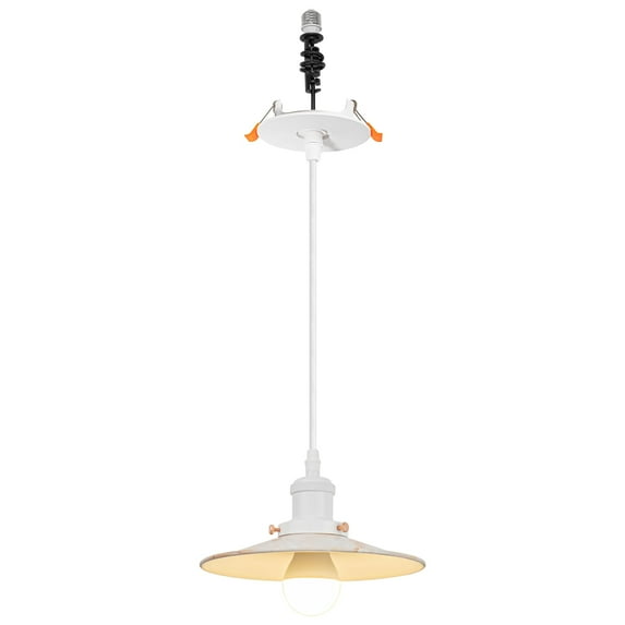 Kiven Retrofit Recessed Lighting with E26 Power Outlet Adapter, 4/5/6 Inch Replacement Conversion Kit Adjustable Height,1-Light Farmhouse Pendant Lighting for Home Kitchen Island TB2773-DLS