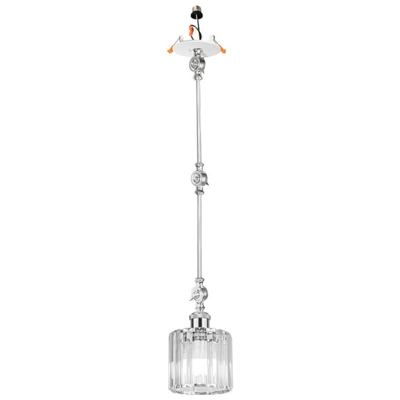 Kiven Retrofit Recessed Lighting with E26 Power Outlet Adapter, 4/5/6 Inch Replacement Conversion Kit Adjustable Tilt Angle,1-Light Farmhouse Pendant Lighting for Kitchen Home TB1265-SL