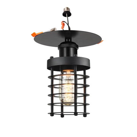 Kiven Retrofit Recessed Lighting with E26 Power Outlet Adapter, 4/5 Inch Replacement Conversion Kit, Farmhouse Recessed Light Conversion Kit for Living Room Hallway Kitchen DZ0407