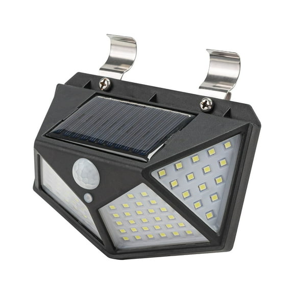 Kiven Solar security lights motion outdoor,1-Light Waterproof Security Flood Light with Vinly Siding Hooks for Garage Porch Garden Vinly Siding,6000K/Cool White