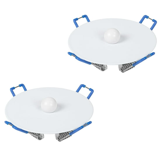 Kiven Spring-Mount Ceiling Cover Plates, 3.5inch White Aluminum Ceiling Cover Plates with Spring for Recessed Light Holes, Wall Plate Fit 2-3.5inch Holes, 2 Pack