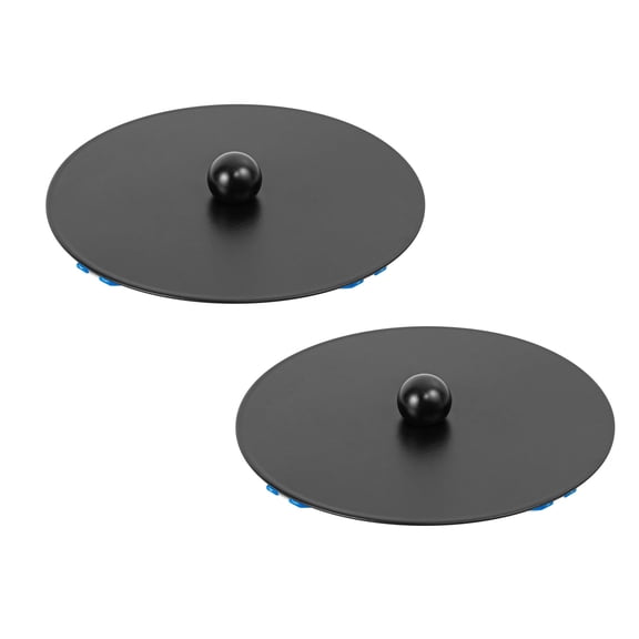 Kiven Spring-Mount Ceiling Cover Plates, 4.7inch Black Aluminum Ceiling Cover Plates with Spring for Recessed Light Holes, Wall Plate Fit 3.1-4.7inch Holes, 2 Pack