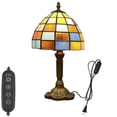 thumbnail image 1 of Kiven Tiffany Plug in Table Lamp, Dimmable Desk Lamp with Glass Lampshade with Timing Setting, 1 of 7