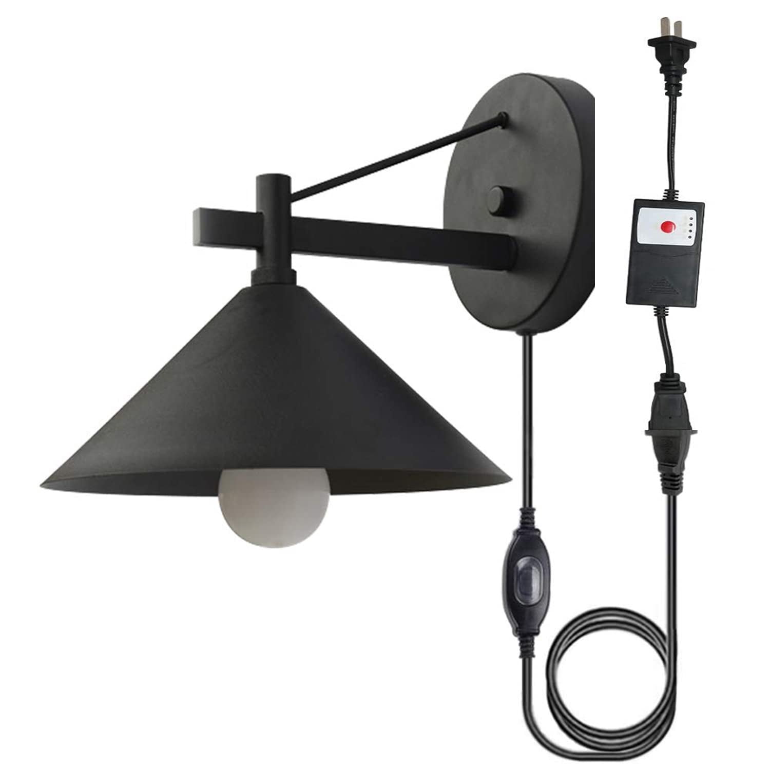 Kiven Timing Wall Sconce Metal Lighting Fixture with in-line Waterproof ...
