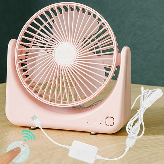 Kiven USB Desk Fan with Remote Control,Small But Powerful,Portable Quiet Wind Desktop Personal Fan,Adjustment Mini Fan for Better Cooling,Home Office Car Indoor Outdoor(Pink)