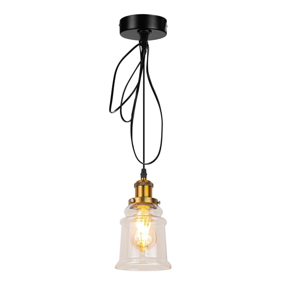 Kiven Vintage Pendant Light,Gold Ceiling Light Plate Light Fixture Canopy with Convenient Outlet, Convert Hardwired to a Plug-In Outlet lighting for Renter and Old House Improvement TB0213