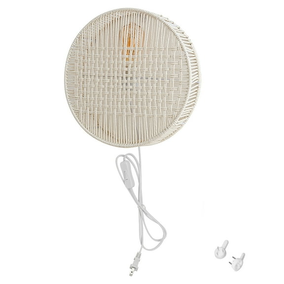 Kiven Wall Lamp with Plug in Cord, Bohemia Style Wall Sconces with ON/OFF Switch Indoor,Plug in Wall Sconce for Bedroom, Dark Corner, Bathroom, Wall Decor,1-Light