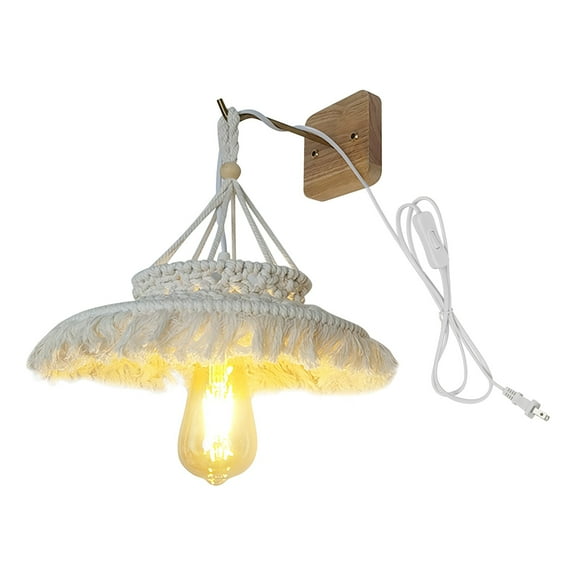 Kiven Wall Lamp with Plug in Cord, Bohemian Style Wall Sconces with ON/OFF Switch Indoor,Plug in Wall Sconce for Dark Corner, Bathroom, Wall Decor,Bedroom,1-Light