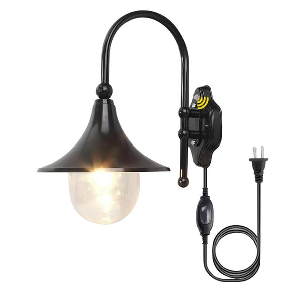 Kiven Waterproof Exterior Outdoor/Indoor Wall Light, Plug-in Wall Mount Lantern Light , Dusk-to-Dawn,Industrial Porch light for House, Garage, Patio BD0785