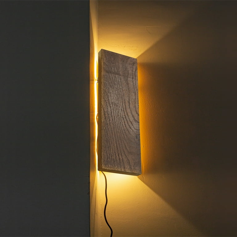 Kiven Wood Hover Corner Accent Light LED Accent Wall Light Dimmable Floating Corner Lamp Modern Minimalist Plug in Corner Wall Light for Dark