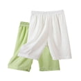 thumbnail image 1 of Kiviey 2 pack Girls Shorts Ice Silk Casual Leggings Shorts Elastic Waisted Five Quarter Pants Size 2T-12Y, 1 of 7