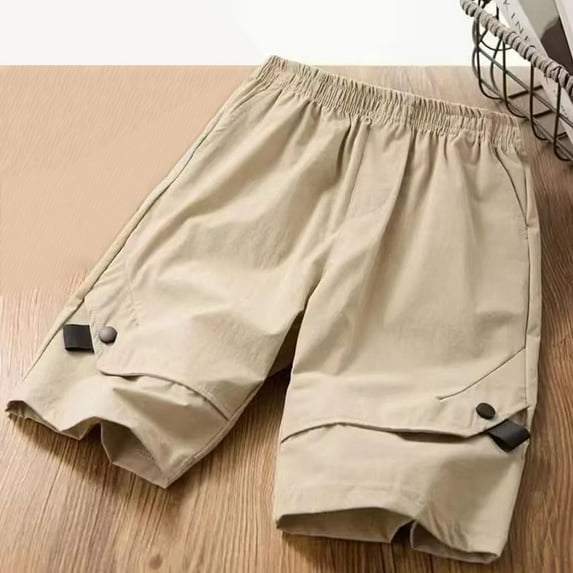 Kiviey Boys Basketball Shorts Casual Sports Capris Shorts Solid Five Quarter Pants Size 3T-12Y