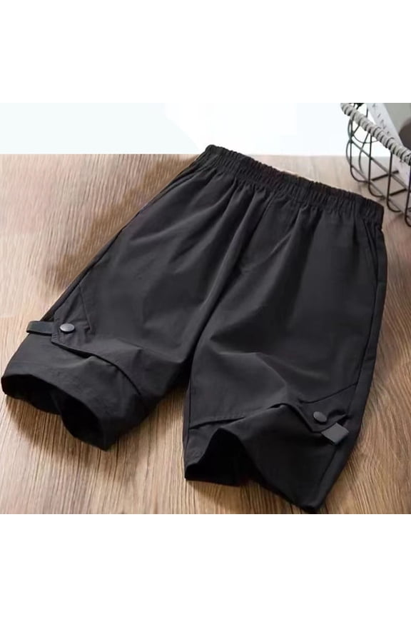 Boys Shorts Casual Sports Capris Shorts Solid Five Quarter Pants Size 3T-12Y