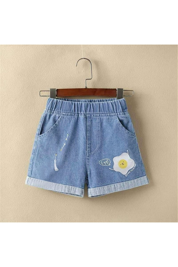 Girls Shorts 100% Cotton Denim Shorts Thin Shorts Size 3-4T