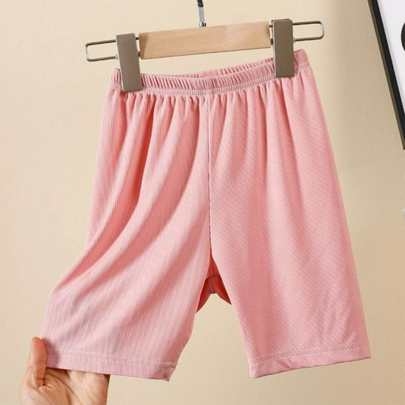 Kiviey Girls Shorts 100% Cotton Ice Silk Casual Leggings Shorts Elastic Waisted Five Quarter Pants Size 2T-12Y