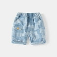 thumbnail image 1 of Kiviey Shorts for Boys Denim Shorts Hot Shorts Cropped Elastic Waisted Print Five Quarter Pants Size 2T-7Y, 1 of 1