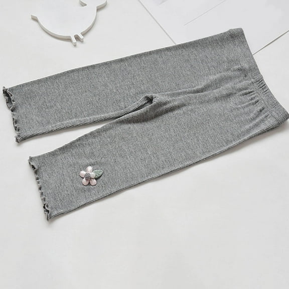 Kiviey Shorts for Girls Cotton Casual Leggings Shorts Cropped Elastic Waisted Thin Pants Size 12M-7Y