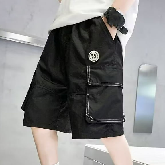 Kiviey Toddler Boy Shorts 100% Cotton Casual Shorts Loose Thin Five Quarter Pants Size 3-4T