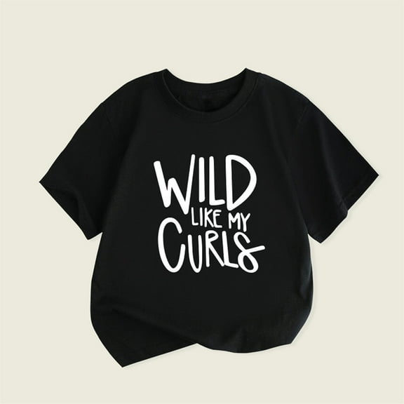 Kiviey Toddler Girl Shirts Summer Short Sleeve Crew Neck Letter Graphic Shirts Casual Blouse Tops Size 3-4T