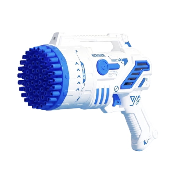 Kivin Bubble Gun, Automatic High Output Bubble Blower, Rechargeable Handheld Bubble Machine with Solution & Tray, Portable Mess-Free Bubble Maker for Party Outdoor Indoor Entertainment,blue