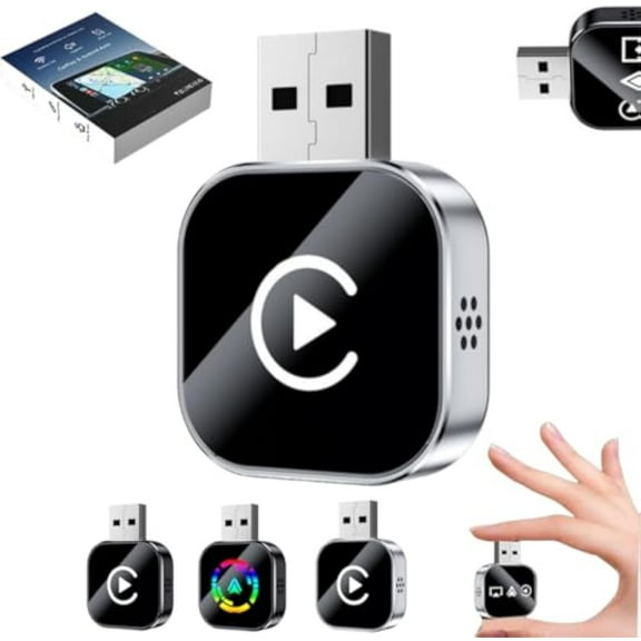 Kivont 3 in 1 Adapter, 2026 Upgrade Wireless Carplay Adapter, for iPhone, with 2.4/5ghz WiFi and Bluetooth 5.0, Plug and Play, Stable Connection & No Latency to All Systems (Sliver)