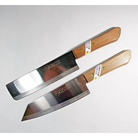 Kiwi 171+172 Set Chef'S Kitchen Cook Utility 6.5'' Knives Cutlery Wood Hand