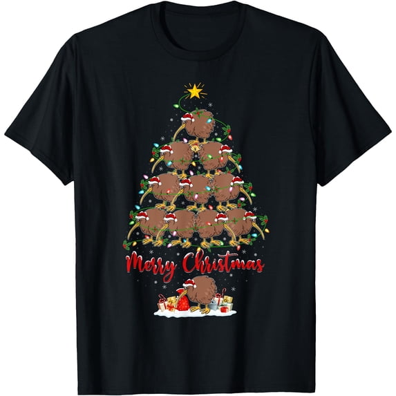 Kiwi Bird Lover Xmas Matching Santa Kiwi Christmas Tree T-Shirt ...