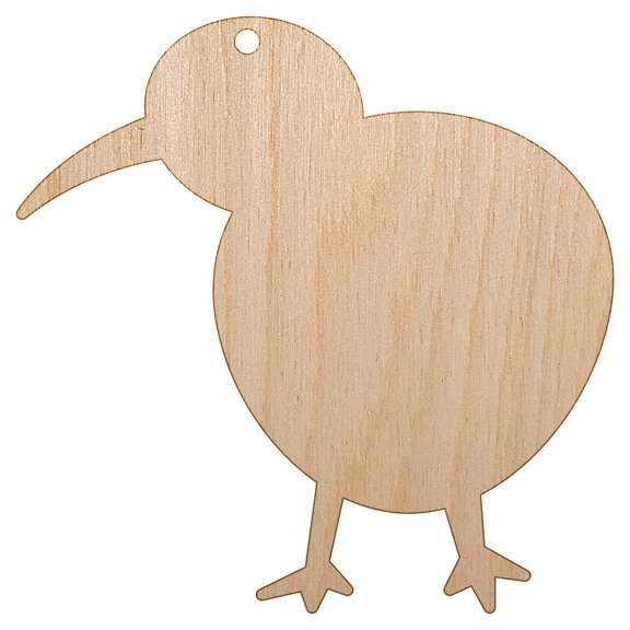 Kiwi Bird Solid Wood Holiday Christmas Tree Ornament Unfinished DIY Pre-Drilled Craft