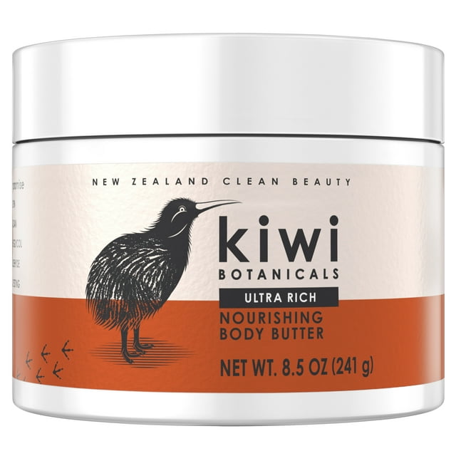 Kiwi Botanicals Nourishing Body Butter with Manuka Honey & Shea Butter for Dry Skin, 8.5 oz