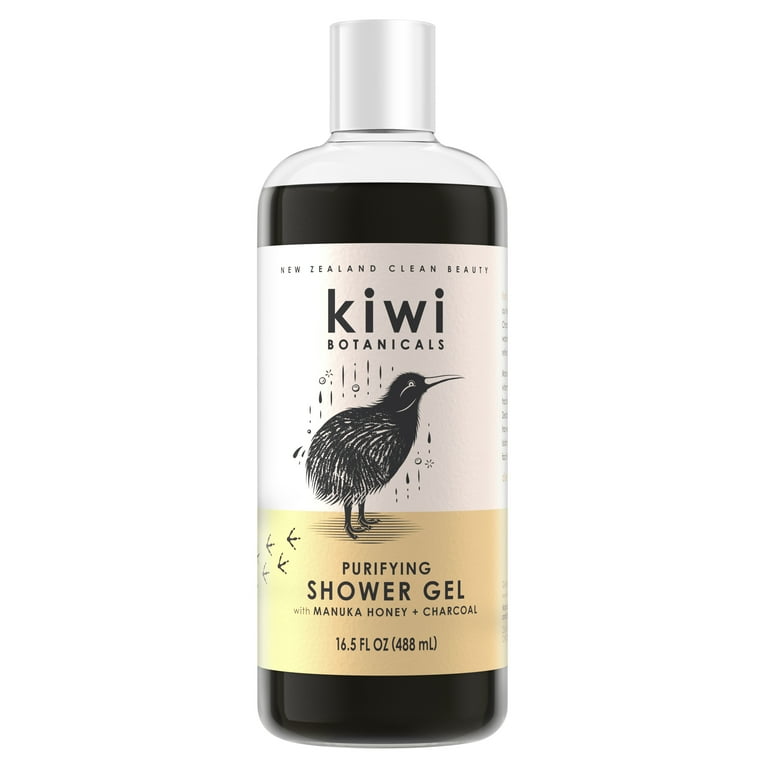 Kiwi Botanicals Cruelty-Free Body Wash, Purifying Shower Gel with